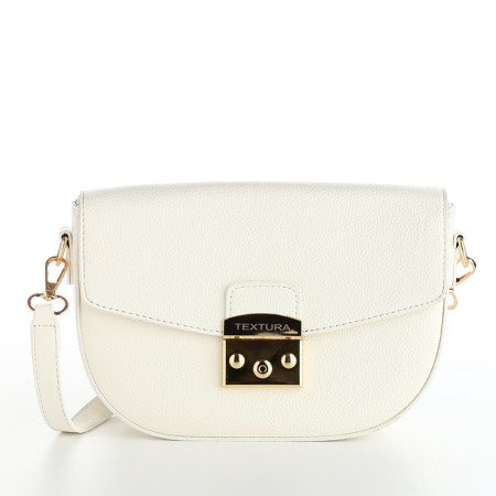 Women's bag on the valve, Textura, small size, white color-1