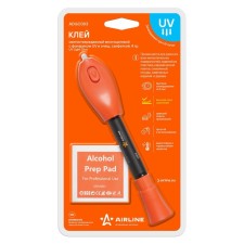Airline light -hardened glue, multi -purpose with a UV flashlight and a cleansing cloth, 4 g