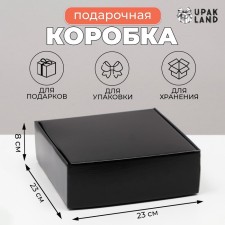 Self -charged box, black, 23 x 23 x 8 cm