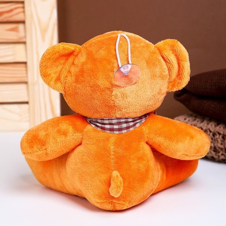 Soft toy "Bear", with a bow, 18 cm, beige color-1