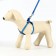 The set of stitched "peas", leash 120 x 1 cm, OG 23-35 cm, blue