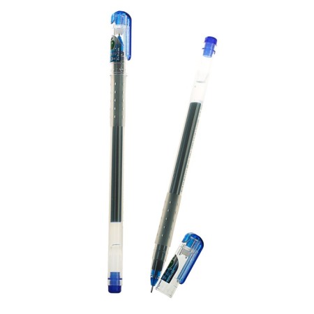 Gel pen, 0.38 mm, blue, transparent case, aer -shaped, needle -off writing node
