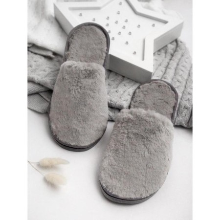 Slippers female closed nose, size 36-38, color gray color