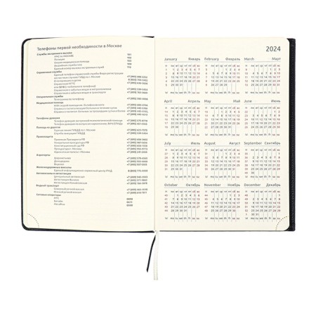 Dated diary 2024 A5 176 sheets, Devente.tudor, solid cover of artificial leather, lies, cream block 70 g/m2, black-11