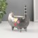 Souvenir Ceramics stand "Gray well -fed cat with colors" 11.2x7.6x11.8 cm