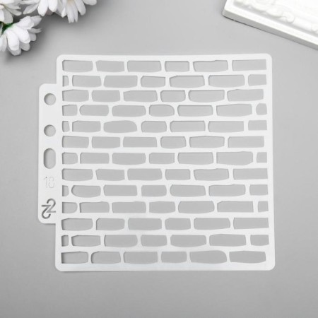 Plastic stencil "Brick wall" 13x14 cm