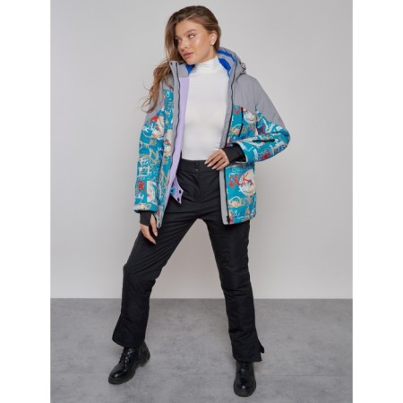 Ski jacket female winter, size 48, blue color-16
