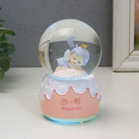 Souvenir Polystone Water Ballion Music, Light "Sleeping Angel" MIX 8x8x12 cm-2