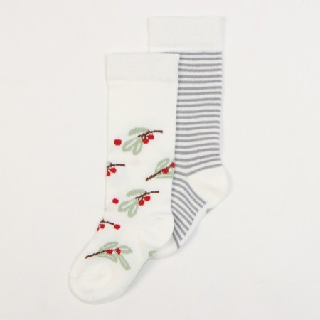 Гольфы детские 2 пары Крошка Я Christmas, 12-14 см, белый,-1
