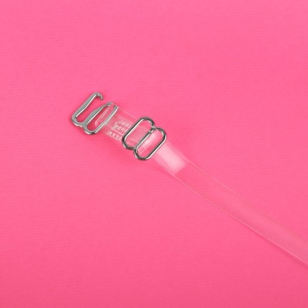 Straps silicone, fittings metal, 1 cm, 37 cm, steam, color transparent-3