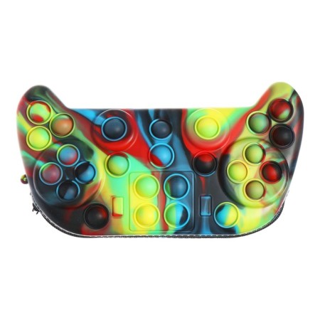 The pencil case is soft, 1 compartment, 120 x 230 x 45 mm, voluminous, Devente pop it. Level Up Game, silicone
