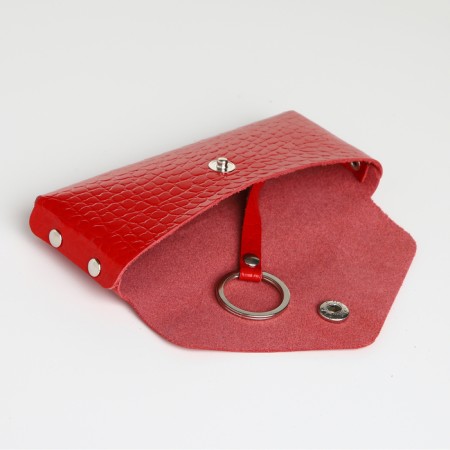 Pocket Key on the button, Textura, length 15 cm, ring, red color-4