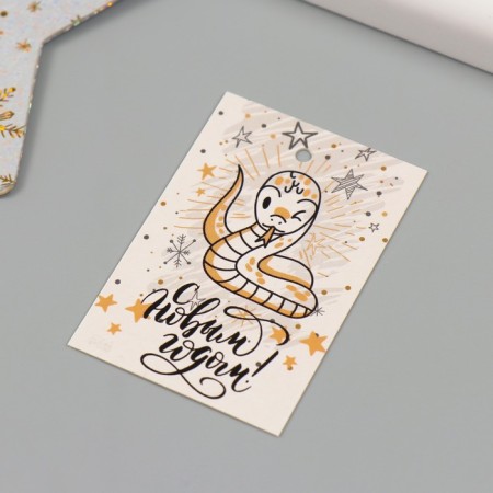 Cardboard tag "The miracle is about to happen..." A set of 10 pcs (5 types) 4x6 cm-3