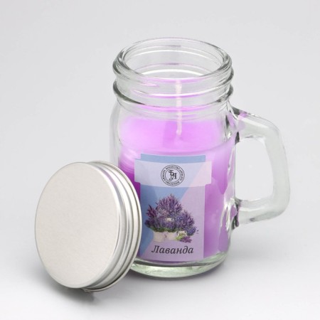 Aromatic candle in the Bank "Lavender", 7.2 x 8.5 cm, 190 g-1