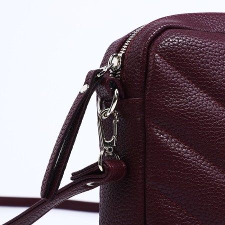 Richet Cross-Boda Bag on a zipper, external pocket, burgundy color-4