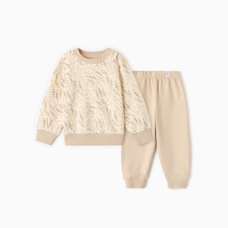 Set (sweatshirt and trousers) Children's minku "Nature", beige color, height 62-68 cm