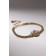 Bracelet with rhinestones "Zircon" Izd, circle, white color in pink gold, l = 15cm