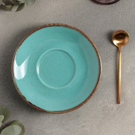A saucer for a teaspoon Turquoise, d = 16 cm, turquoise color-1