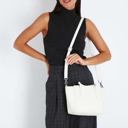 Bag Female Tout with zipper, white color-7