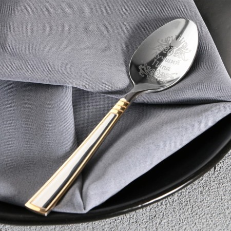 A teaspoon spoon with an engraving "Best Dad", in a gift box, 3 x 14 cm.-5