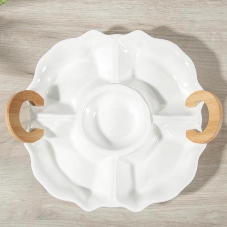 Menzhitsa ceramic 4 sections "Estet", 34 × 30 × 5 cm, saucer-2