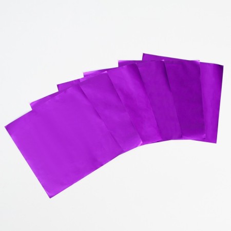 Foil for sweets 10*10cm 100pcs, purple