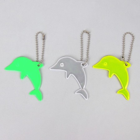 The reflective element "Dolphin", bilateral, 7 × 5.2 cm, color mix-3