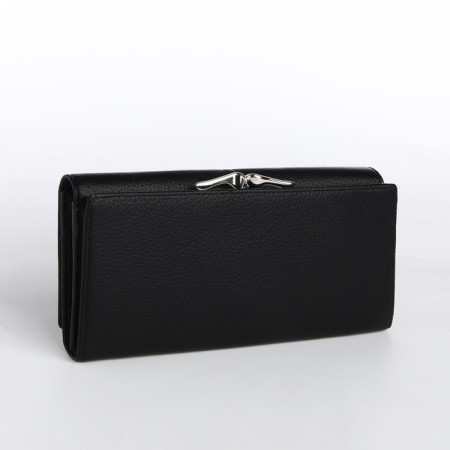Women's wallet on a magnet, black color-1