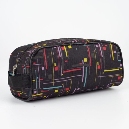 Cosmetic bag with lightning, black color