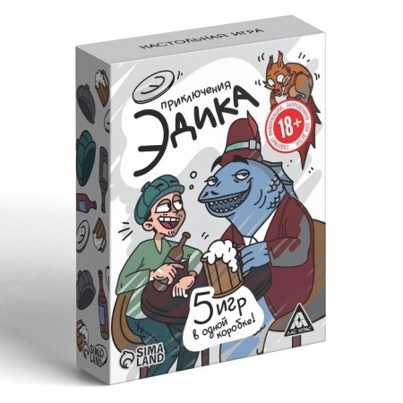 Board game "Adventures of Edik", 63 cards, 18+-4