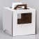 Box for cake 2 windows, with handles, white, 28 x 28 x 28 cm