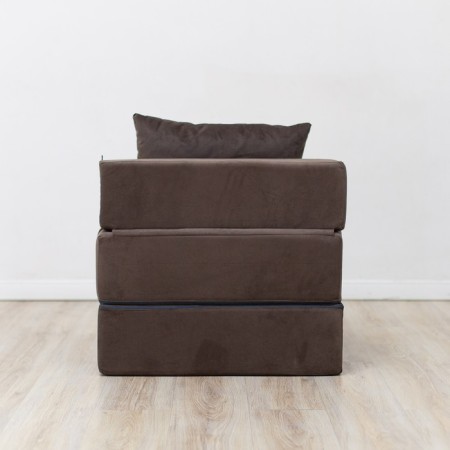 Handwheel chair-bed "Essen", velor fabric, brown color-2