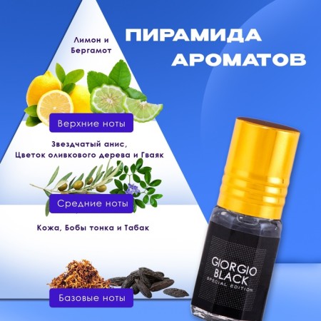 Men's oil perfume Giorgio Black, 3 ml-1