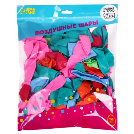 Latex ball 12 ", pastel, set of 100 pcs., Mix color-3