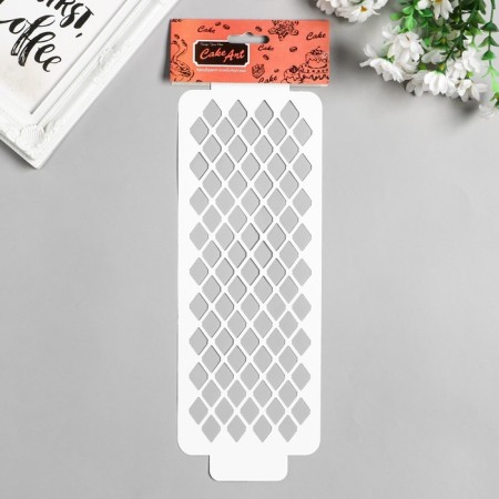 Tencil of border plastic "rhombics" plastic, 11x32 cm-3