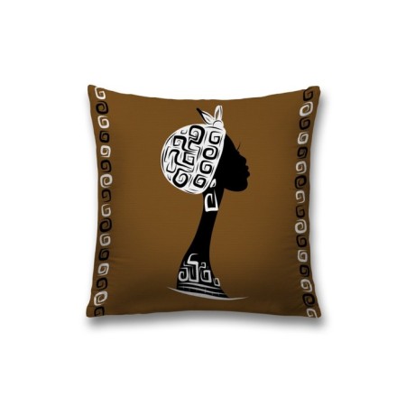 Pillowess decorative "Profile of an ethnic girl", on a zipper, size 45x45 cm