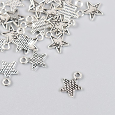 Decor for creativity Metal "Star with small stars" silver 1x1.3 cm-1