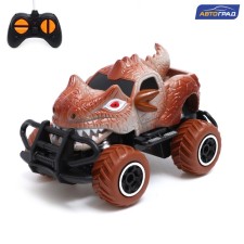 Dino radio -controlled jeep works on batteries, brown color