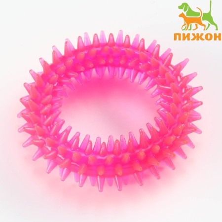 Chewing toy for dogs "needle ring", 9 cm, pink