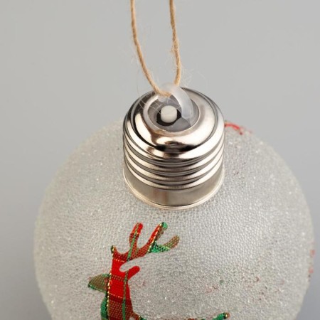 A set of Christmas tree balls "Felal patterns" 3 pcs., Batteries, 1 LED, glow warm white-3