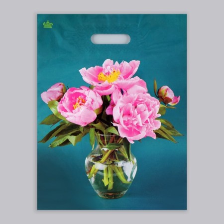 Package "Favorite Peonies", polyethylene with a cut pen, 40x31 cm, 60 μm-1