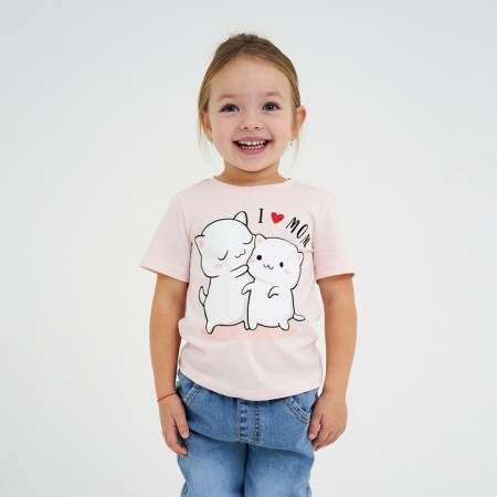 T-shirt Children's KAFTAN "Love Mom" ​​R.34 (122-128), pink
