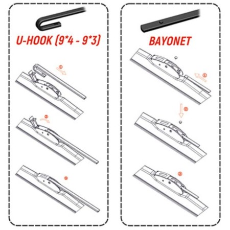 Wiper brush frame Skyway Standard, in a blister, 55cm/22 ", S02702025-2