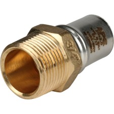 Муфта-пресс STOUT SFP-0001-003420, 3/4" х 20 мм, наружная резьба, латунь