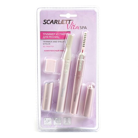 Trimmer and Styler for SCARLETT SC-TR307T01 eyelashes, eyebrow nozzles, brush, pink-4