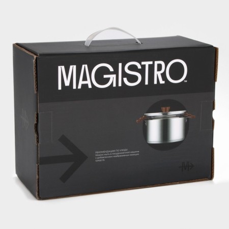 A set of stainless steel dishes Magistro, 3 pcs: D = 16/20/24 cm, induction-10