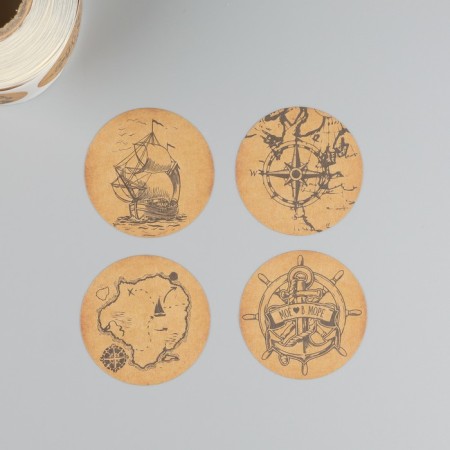 Stick Paper "Sea. Ship" Craft D = 3.8 cm 252 pcs in roll-2