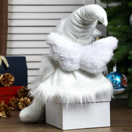 Interior doll "Angel-girl in a white fur coat, cap and scarf" 47 cm-3