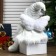 Interior doll "Angel-girl in a white fur coat, cap and scarf" 47 cm