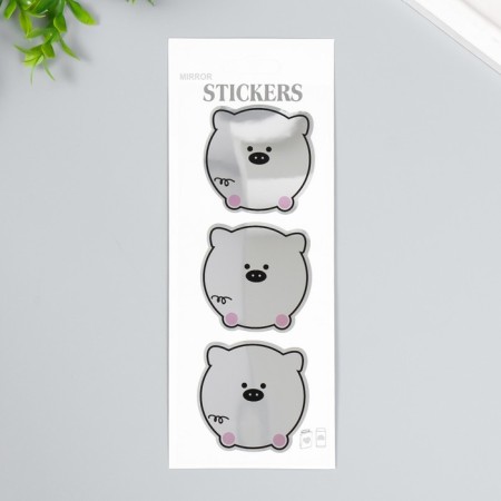 Sticker plastic mirror "animals" mix 8.5x21 cm-2